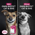 Vergleichbild ein Hund mit und ohne OMNi-BiOTiC CAT & DOG